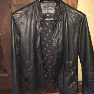 John Varvatos Lambskin Leather Racer Jacket